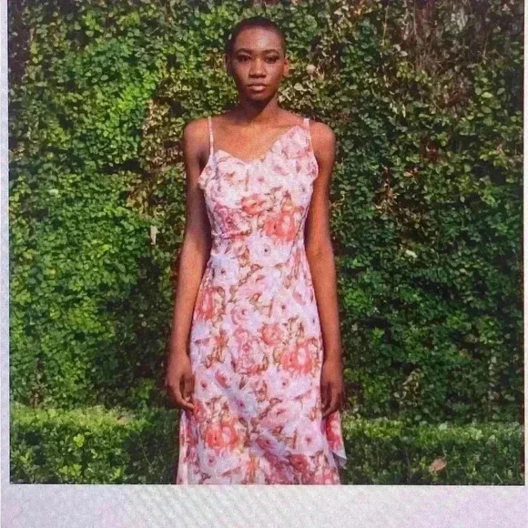 319 The Label Elisa Cotton Slip Sundress Rose Print Size Large New With Tags - Picture 4 of 8